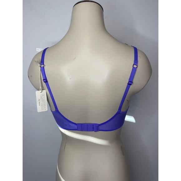 Smoothez by Aerie Women's Size 32D Balconette Bra Blue Mesh Sheer Underwire NWT - Picture 3 of 7